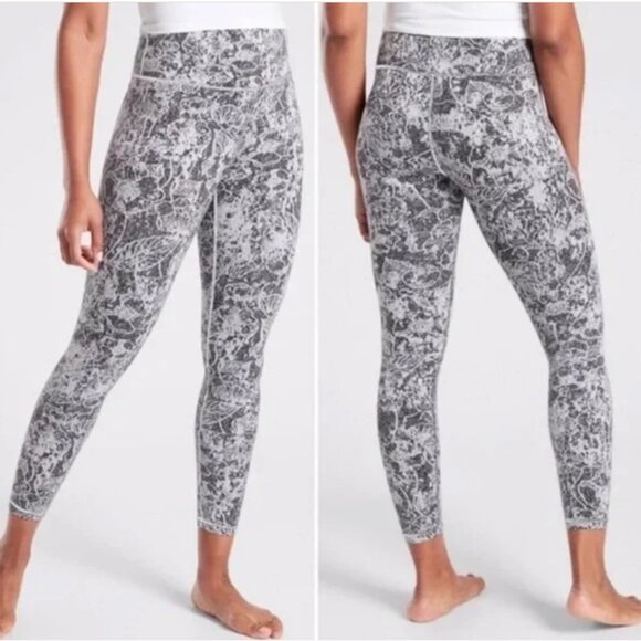 Athleta Pants - Athleta Elation Gray Graffiti Hi-Rise 7/8 24” Leggings Size Small‎